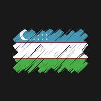 trazos de pincel de bandera de uzbekistán. bandera nacional vector