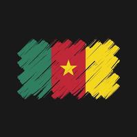 Cameroon Flag Brush Strokes. National Flag vector
