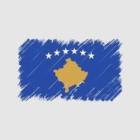 trazos de pincel de la bandera de kosovo. bandera nacional vector