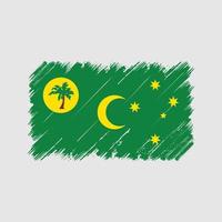 trazos de pincel de la bandera de las islas cocos. bandera nacional vector