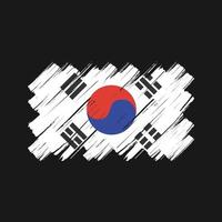 pincel de bandera de corea del sur. bandera nacional vector