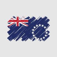 Cook Islands Flag Brush Strokes. National Flag vector