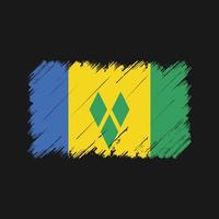 Saint Vincent and the Grenadines Flag Brush Strokes. National Flag vector