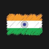 trazos de pincel de la bandera india. bandera nacional vector