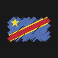 Republic Congo Flag Brush Strokes. National Flag vector