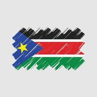 trazos de pincel de la bandera de sudán del sur. bandera nacional vector