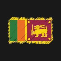 trazos de pincel de bandera de sri lanka. bandera nacional vector