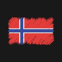 trazos de pincel de bandera de noruega. bandera nacional vector