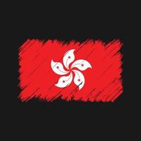 trazos de pincel de bandera de hong kong. bandera nacional vector