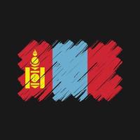 trazos de pincel de bandera de mongolia. bandera nacional vector