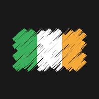 trazos de pincel de la bandera de irlanda. bandera nacional vector