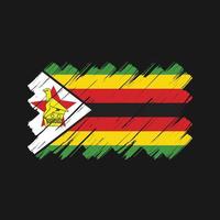 Zimbabwe Flag Brush Strokes. National Flag vector