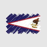 trazos de pincel de la bandera de samoa americana. bandera nacional vector