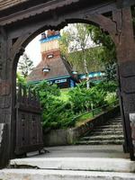 Photographed from the entrance of the church in Miskolc photo