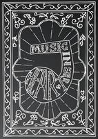 Hand drawn lettering design with music note and frame vector