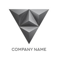 Abstract company logo with 3d triangle figure. vector