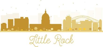 Little Rock City skyline golden silhouette. vector