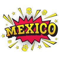 Mexico. Comic Text in Pop Art Style. vector