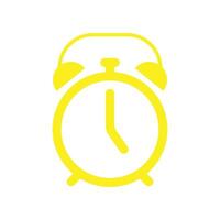 eps10 vector amarillo levantarse icono de alarma aislado sobre fondo blanco. despierte el símbolo del reloj despertador en un estilo moderno y plano simple para el diseño de su sitio web, logotipo, pictograma y aplicación móvil