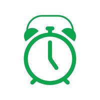 eps10 vector verde levantarse icono de alarma aislado sobre fondo blanco. despierte el símbolo del reloj despertador en un estilo moderno y plano simple para el diseño de su sitio web, logotipo, pictograma y aplicación móvil