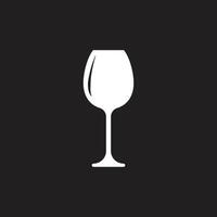 eps10 white vector goblet glass icon isolated on black background. water drinking glass symbol in a simple flat trendy modern style for your website design, logo, pictogram, and mobile application