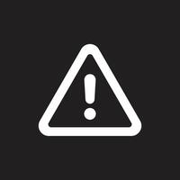 eps10 white vector danger notice or risk icon isolated on black background. danger alert symbol in a simple flat trendy modern style for your website design, logo, pictogram, and mobile application