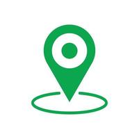 eps10 icono de mapa de ubicación de vector verde aislado sobre fondo blanco. identifique el símbolo en un estilo moderno y plano simple para el diseño de su sitio web, logotipo, pictograma y aplicación móvil