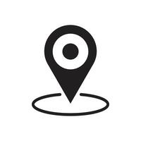 eps10 black vector location map icon isolated on white background. pinpoint symbol in a simple flat trendy modern style for your website design, logo, pictogram, and mobile application