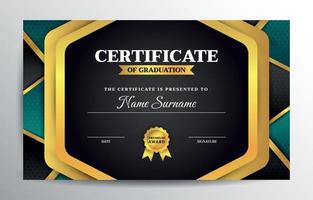 Gold Geometric Certificate of Graduation Background Template vector