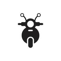 eps10 icono de vista frontal de motocicleta vector negro aislado sobre fondo blanco. símbolo de scooter en un estilo moderno y sencillo para el diseño de su sitio web, logotipo, pictograma y aplicación móvil