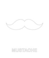 Mustache tracing worksheet for kids vector