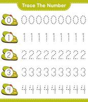 Trace the number. Tracing number with Slippers. Educational children game, printable worksheet, vector illustration