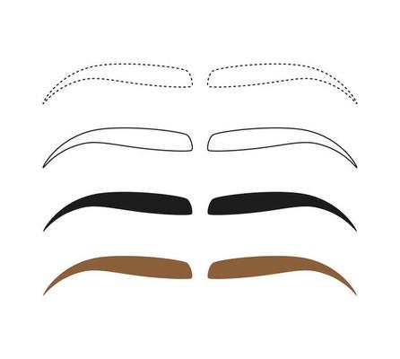 Eyebrow tracing on white background