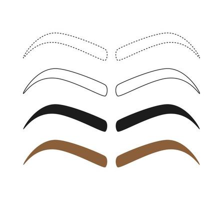 Eyebrow tracing on white background