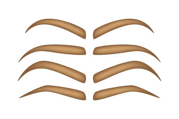 Set of Eyebrow shapes on white background