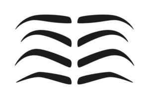 Set of Eyebrow shapes on white background vector