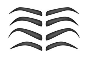 Set of Eyebrow shapes on white background vector
