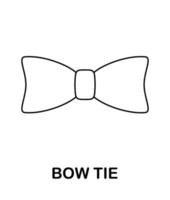 Coloring page with Bow Tie  for kids vector