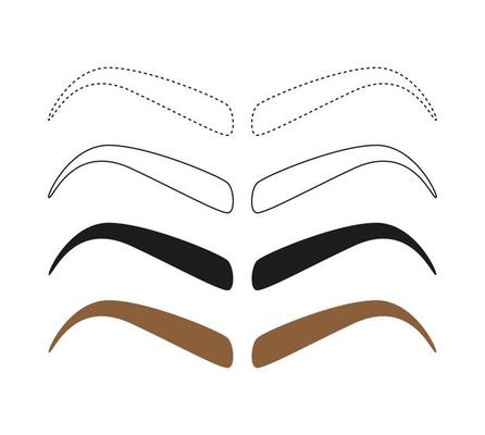 Eyebrow tracing on white background