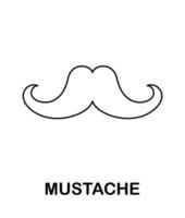 Coloring page with Mustache for kids vector