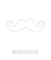 Mustache tracing worksheet for kids vector