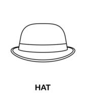 Coloring page with Hat for kids vector