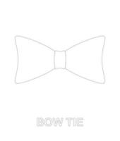 Bow Tie tracing worksheet for kids vector