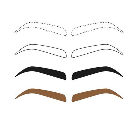 Eyebrow tracing on white background