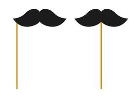 Mustache with wooden stick on white background vector