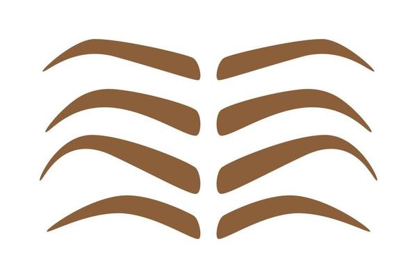 Set of Eyebrow shapes on white background