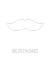 Mustache tracing worksheet for kids vector