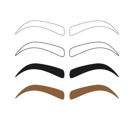 Eyebrow tracing on white background