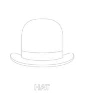 Hat tracing worksheet for kids vector