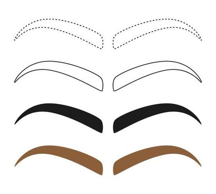Eyebrow tracing on white background